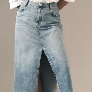 The Madi Front-Slit Denim Skirt by Pilcro Size 4